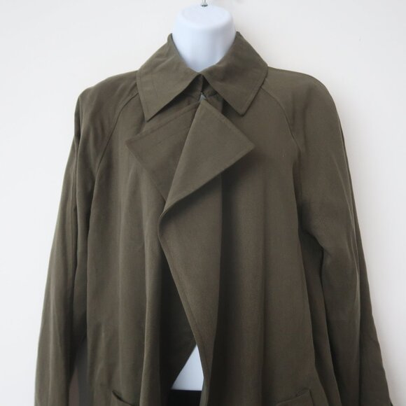 Babaton Trench Coat Green Size Medium Aritzia NWT - Picture 3 of 12